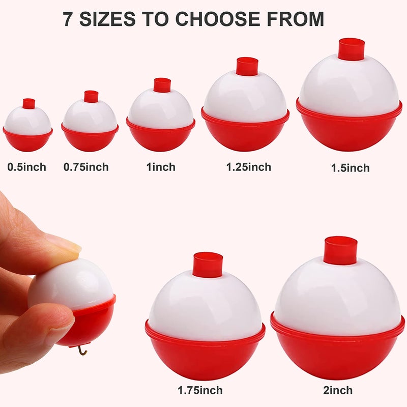 Shaddock Fishing 25pcs Fishing Bobbers Assortment, Small Floats for Fishing 1inch Hard ABS Push Button Fishing Floats Bobbers - Image 2